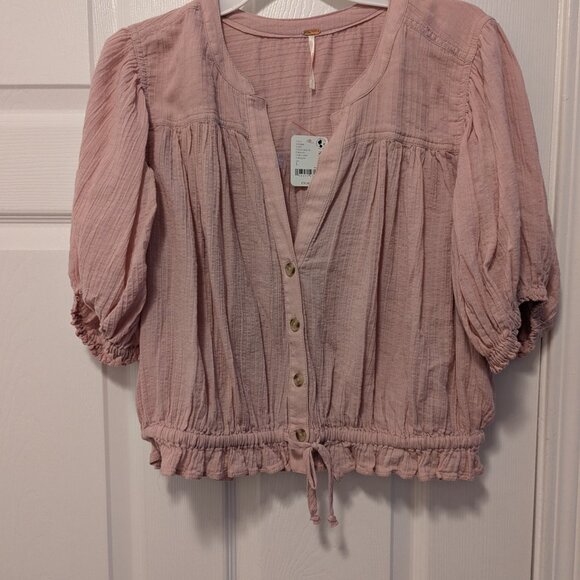 Free People Little Cloud Crop Top in Pale Mauve - Picture 4 of 8